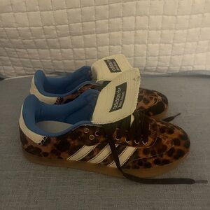 adidas wales Bonner Leopard Print Sneakers with White Stripes